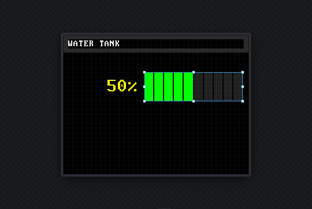 Preview: WATER TANK, 50%, green segment bar