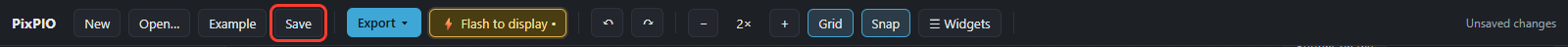 Toolbar, Save in a red box