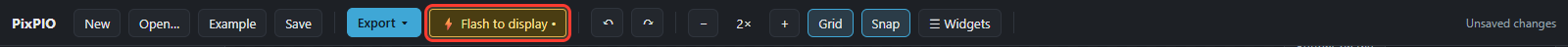 Flash to display in a red box