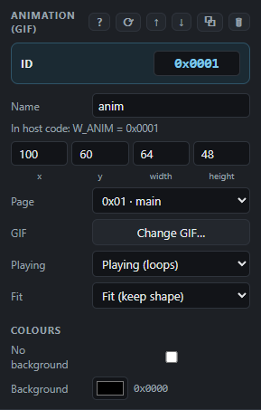 Animation (GIF): Settings
