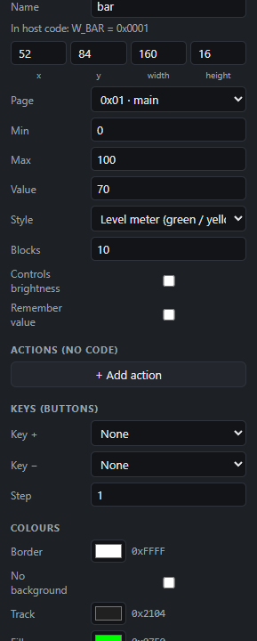 Bar: Settings