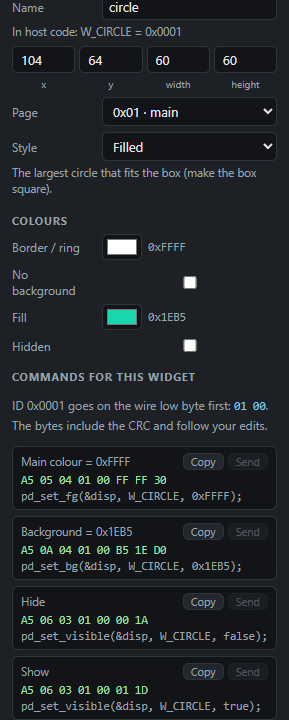 Circle: Settings