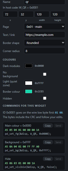 QR code: Settings