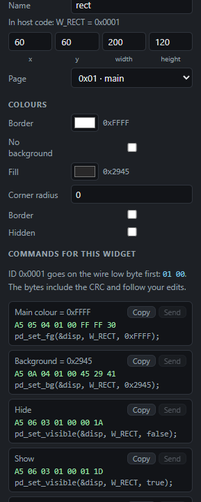 Rectangle: Settings